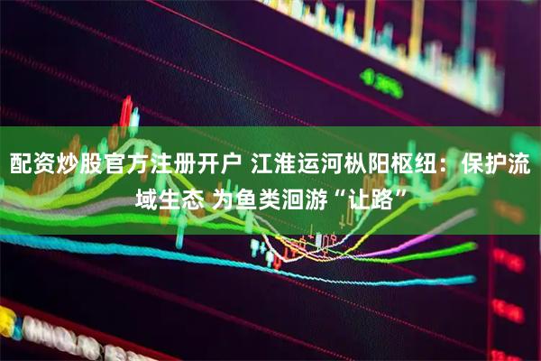 配资炒股官方注册开户 江淮运河枞阳枢纽：保护流域生态 为鱼类洄游“让路”